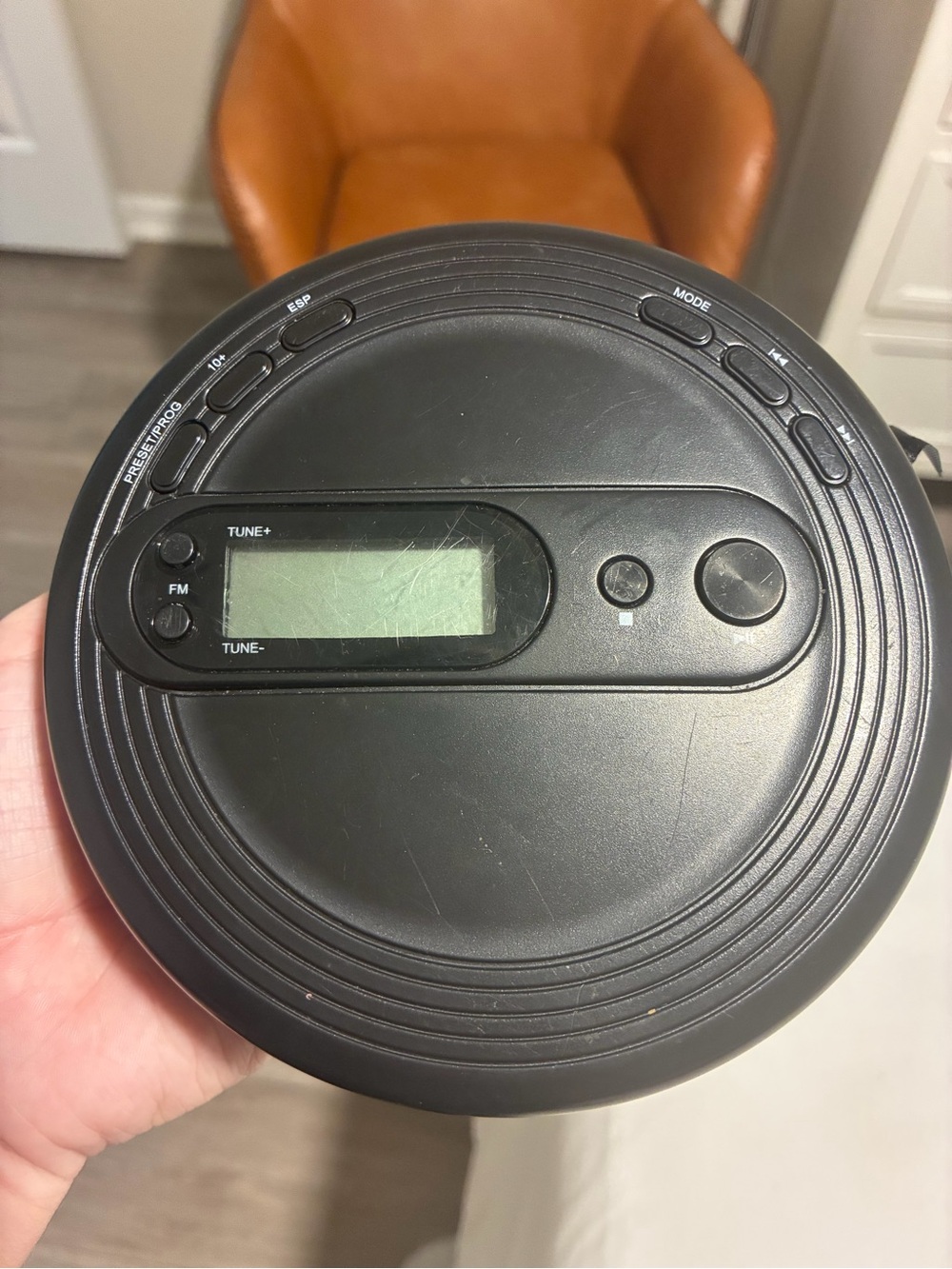 Portable Black CD Player with FM Radio and LCD Display - Vintage Y2K